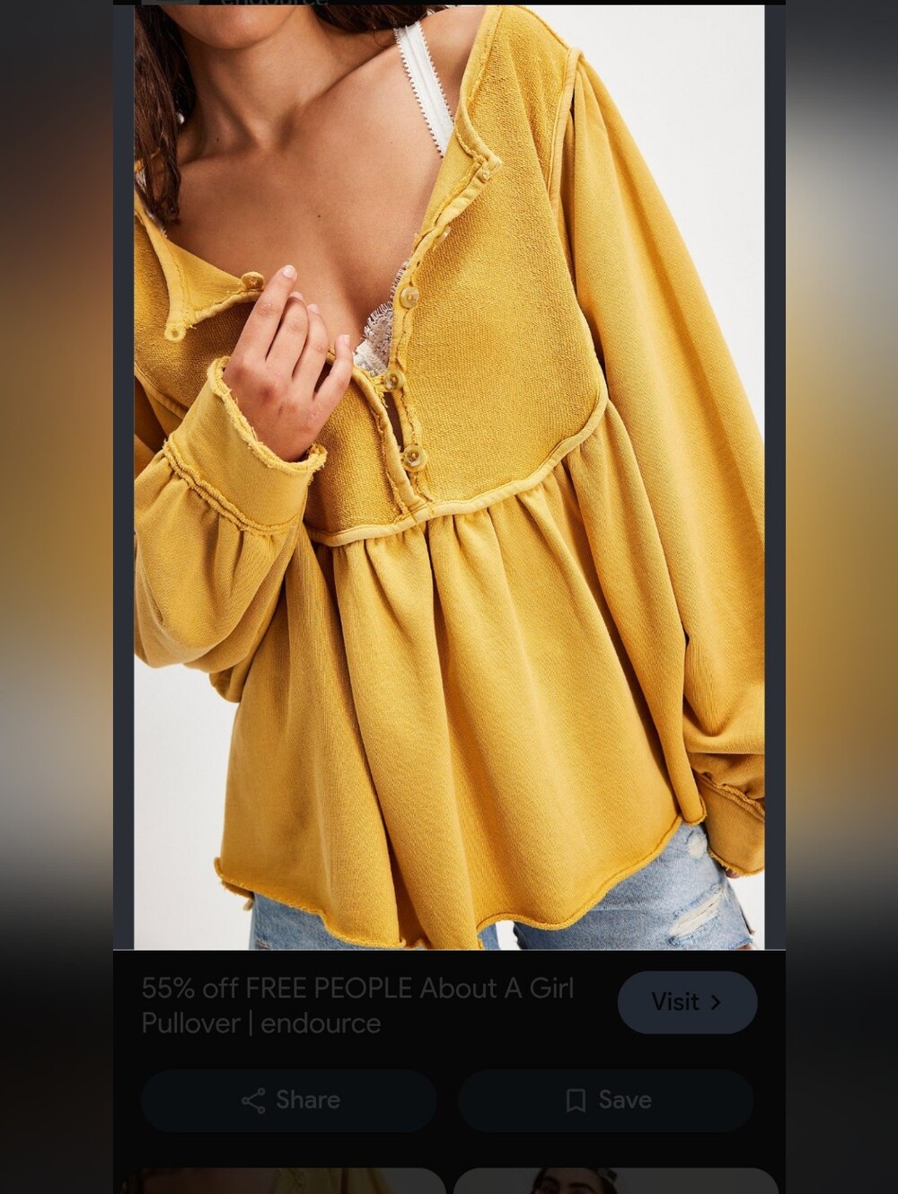 Free People Mustard Peplum Henley